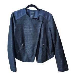 ARMANI EXCHANGE Denim Moto Jacket - Size Large